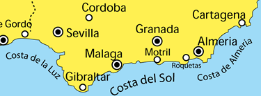 De kusten van Andalusie